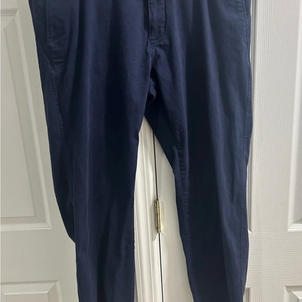 Dockers Athletic Fit Chino Pants 36 Blue Casual Khaki Flat Front